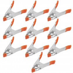 4 Inch Heavy Duty Spring Clamps Jaw Opening, Nickel-plated Steel Spring Clips Clamps