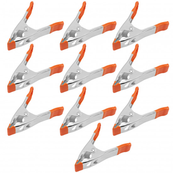 4 Inch Heavy Duty Spring Clamps Jaw Opening, Nickel-plated Steel Spring Clips Clamps