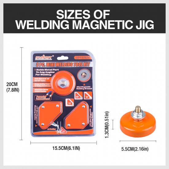 3Pcs Angle Welding Holder Welder Arrow Mini Magnet Welding Magnetic