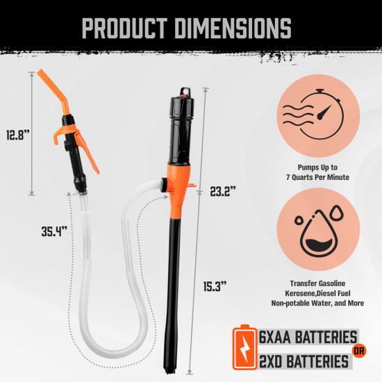 Electric oil pump, car fuel tank oil pumping, battery-powered oil pump with gun nozzle