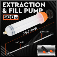 500CC Oil Extractor Car Fluid Extraction Filling Syringe Bottle Transfer Liquid Pump Diesel Automotive Dispenser Tool