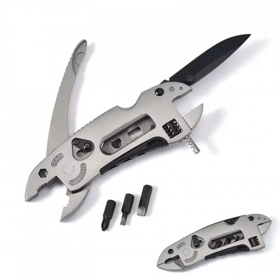 Multifunctional 9 in 1 Keychain Plier Screwdriver Pocket Tools Outdoor Camping Multi-purpose Pliers and Wrench