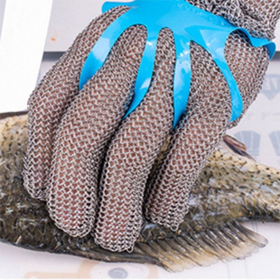 SS316L Stainless Steel Cut Resistant Butcher Gloves Chain Mail Mesh Plain Weave Safety Glove Woven Welding Processing Service