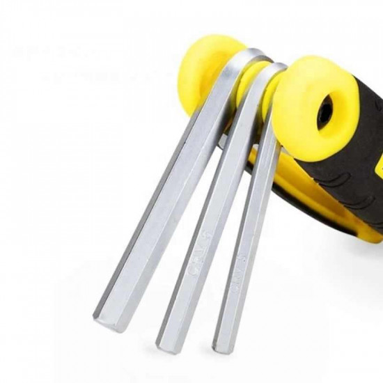 Hot Selling CRV 8 in 1 Overall Heat Treatment Folding Hexagonal Allen Key Allen Wrench Set