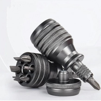 7 in 1 Small Steel Cannon Screwdriver Repair Tool Set Cross and Flat Multi-purpose Bit Combination