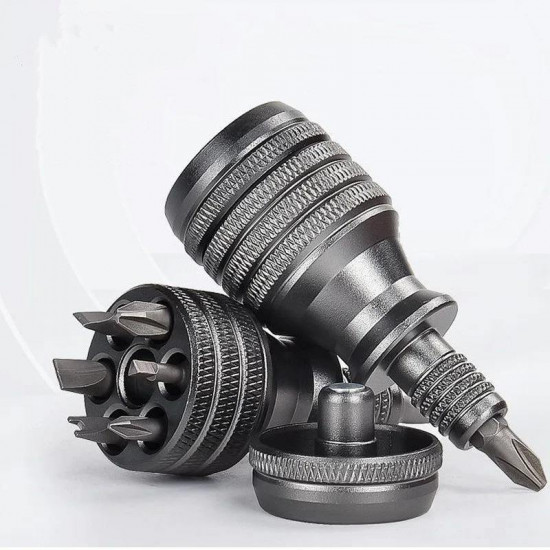 7 in 1 Small Steel Cannon Screwdriver Repair Tool Set Cross and Flat Multi-purpose Bit Combination