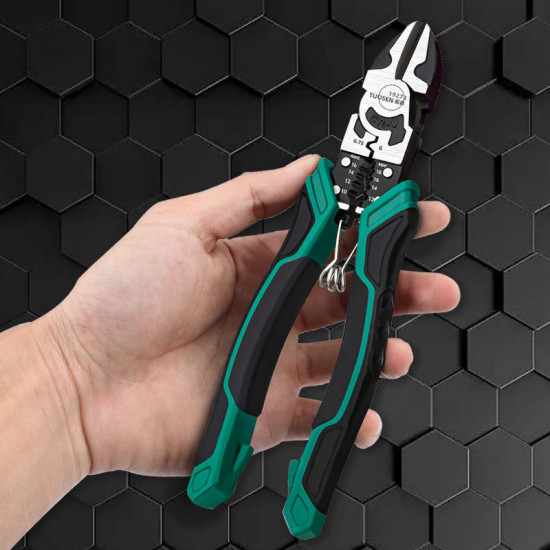 Multifunctional Carbon Steel VPliers for Household Industrial Use DIY Serrated Cable Stripper PVC Plastic Crimping Grip OEM