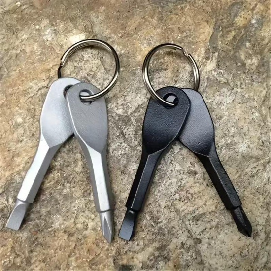 Portable Mini Pocket Keychain Screwdriver Set with Cross and Slot for Everyday Use