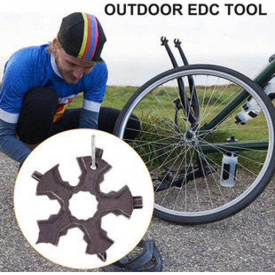 Christmas Gifts 18 in 1 Bike Tools Stainless Steel Portable EDC Gadget Pentagon Snowflake Multitools for Outdoor