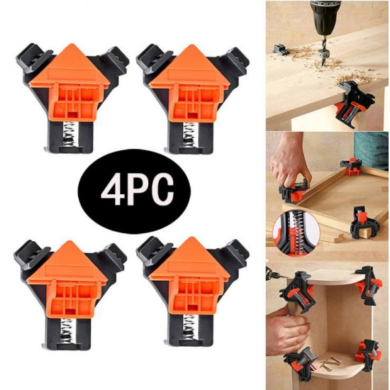 4pcs 90 Degree Right Angle Woodworking Corner Clamp Carpentry Frame Cabinet Making Adjustable Single Right Angle Clamp