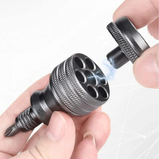 7 in 1 Small Steel Cannon Screwdriver Repair Tool Set Cross and Flat Multi-purpose Bit Combination