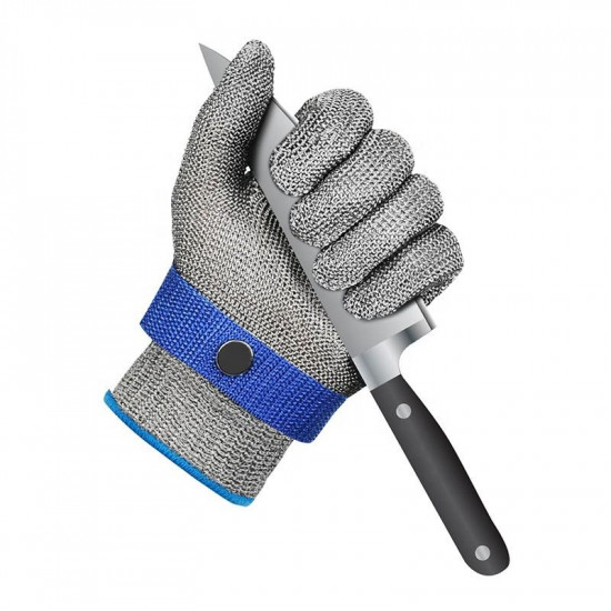 SS316L Stainless Steel Cut Resistant Butcher Gloves Chain Mail Mesh Plain Weave Safety Glove Woven Welding Processing Service