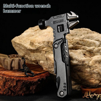 Multifunctional Stainless Steel Hammer Pliers Multitool Outdoor Survival Camping & Hunting Knife with Nylon Sheath