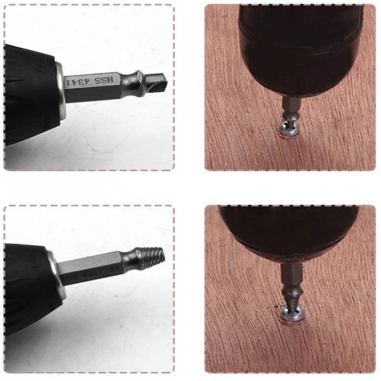 6pcs Titanium-Plated HSS 4341 Double-Head Broken Bolts Repair Tool Screw Extractor Set Power Tool Accessories Kit