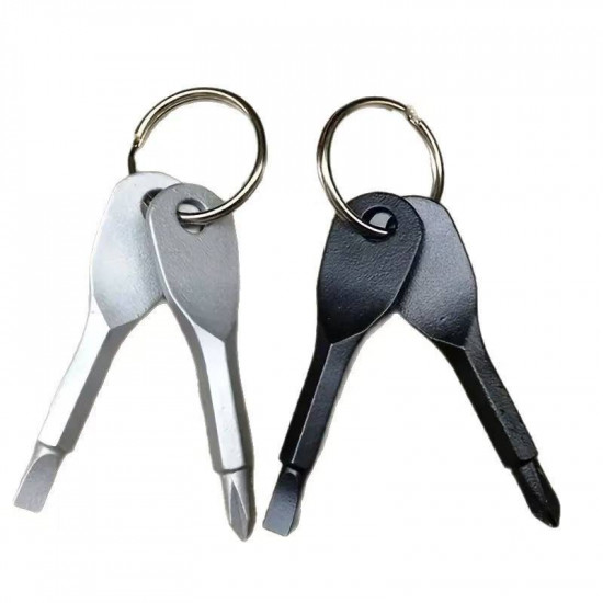 Portable Mini Pocket Keychain Screwdriver Set with Cross and Slot for Everyday Use