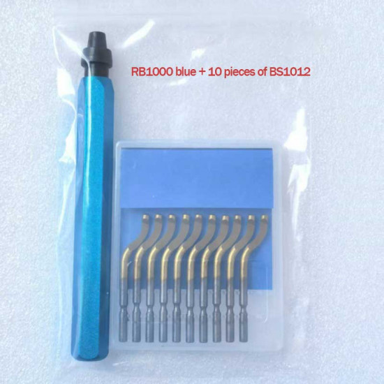 RB1000 Handle Burr Metal Repair Deburring Tool Kit Router Bit Rotary Deburr Blades Remover Hand DeburRed for Wood Plastic