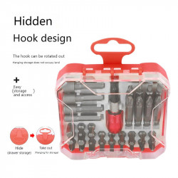 Manufacturer Customized 34-Piece Steel Cross Hexagonal Screwdriver Bit Set DIY Grade Tool Bit with Handle Sleeve
